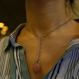 Silver- Rose🌹 Quart dangle Choker